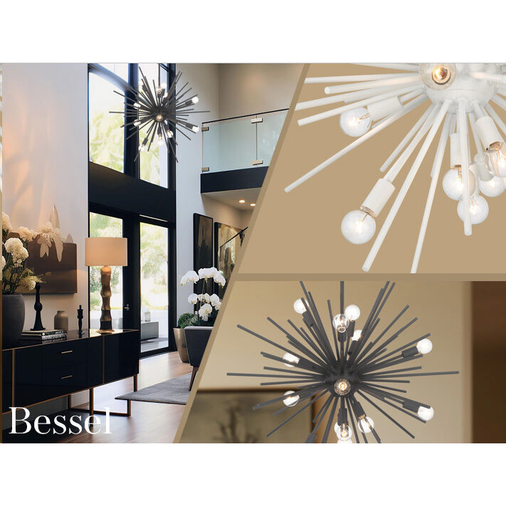 Bessel 15 Light 30 inch Sand Coal Pendant Ceiling Light